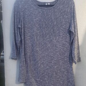 Women's Gray Heathered Long Sleeve Tunic Top